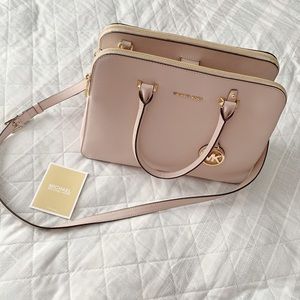 blush colored purse